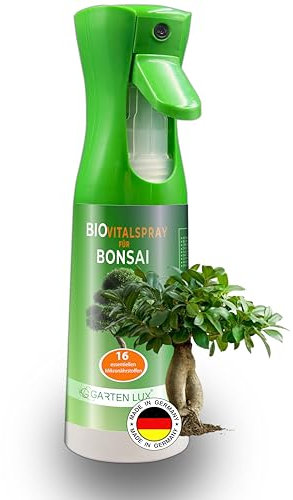 Garten Lux Bio Vital Spray per foglie di piante di bonsai da 300 ml. con 16 oligoelementi per la cura dei bonsai spruzzare l'altroestre pronto all'uso.