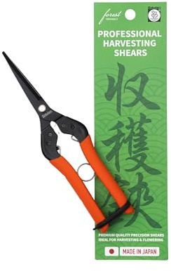 Saboten 7.9 Professional Japanese Harvesting Shears – Straight Blade, Stainless Steel with Fluorine Coating, Spring-Loaded, Ergonomic Grip – forest Originals, Made in Japan