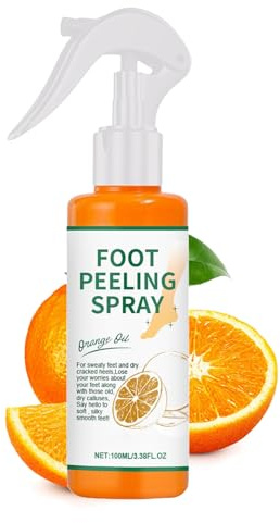 Aceite Naranja Pies Exfoliante Spray 100 Ml | Spray Exfoliante Con Aceite De árbol De Té | Hidratante Y Nutritivo | Solución Hidratante Para De 100 Ml Para Callos, Talones Secos Y Agrietados