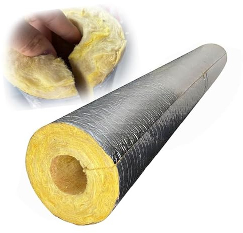 Fundas aislantes de lana de vidrio for tuberías, insonorización, aislamiento térmico y protección contra heladas, material aislante autoadhesivo for tuberías, 1 metro.(89,50MM)