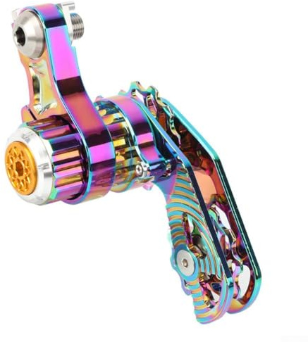 Dolvitrny Tendeur de chaîne en alliage d'aluminium pour VTT DH et AM, roue de guidage 11T réglable à vitesse unique pour tendeur de chaîne de vélo pour dérailleur arrière (multicolore)