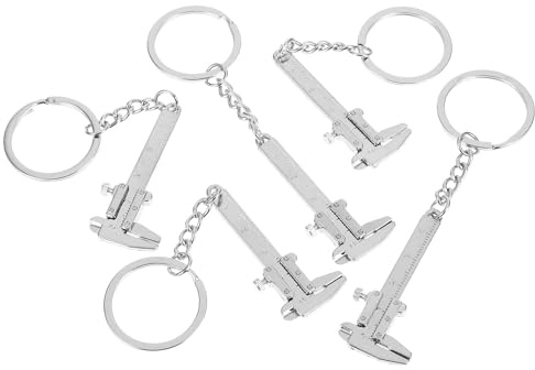 BESTOYARD Llavero Calibrador Vernier Accesorio Portátil para Llaveros de Aleación de Zinc , Paquete de 4 Piezas , Diseño Pequeño y Resistente , Medición de 0-4 Cm