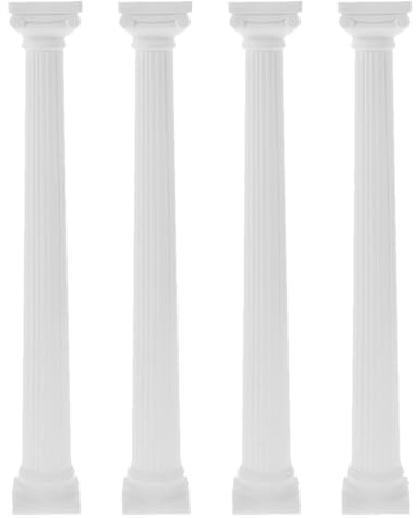 SEWOART Statue Colonna Romana 4 Pezzi Bianco Plastico 17cm per Decorazioni Giardino e Scene Fotografiche Artigianali
