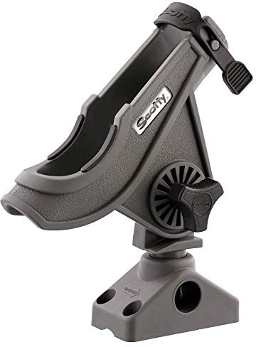 Scotty Unisex-Erwachsene 0280-GR, Baitcaster Rutenhalter mit Nummer 241 Seitendeck-Halterung, grau, Einheitsgröße