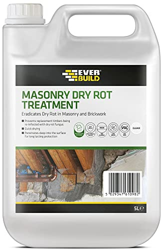 Everbuild LJROT05 Lumberjack Masonry and Brick Dry Rot Treatment, 5 Litre | A Ready-To-Use Treatment For The Eradication Of Dry Rot