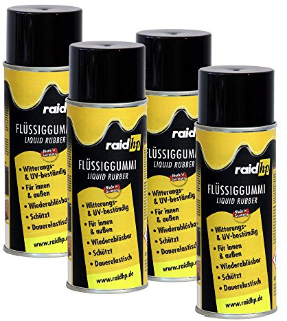 Raid HP 380261 Flüssiggummi 1600ml SCHWARZ-MATT Sprühfolie Felgenfolie. Dauerelastische Gummierung für innen und außen für Auto Boot Motorrad Quad Fahrrad Freizeit Hobby