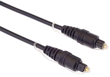PremiumCord Optisches Audiokabel Toslink 1m, Toslink Stecker auf Stecker, Digitalkabel für Stereoanlage HiFi Sounbar TV, HQ Audio, vergoldet, Farbe schwarz