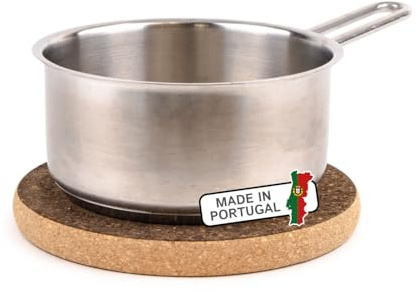 Cleverbrand Topfuntersetzer aus Kork, hitzebeständig, Durchmesser 20cm, 2cm stark, rund, Ideal für mittelgroße Töpfe und Pfannen – Made in Portugal
