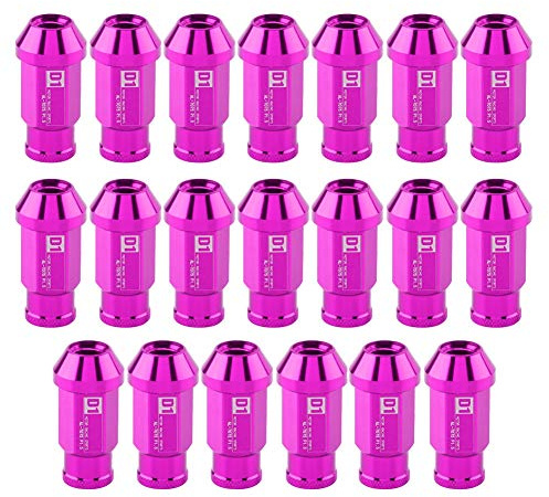 Radmuttern, 20 Stück M12X1.5 Autoreifenschrauben, Car Racing Aluminium Radmutter Radschrauben Muttern Bolzen Autoreifenschraube Radmuttern Sichern Racing(Lila)