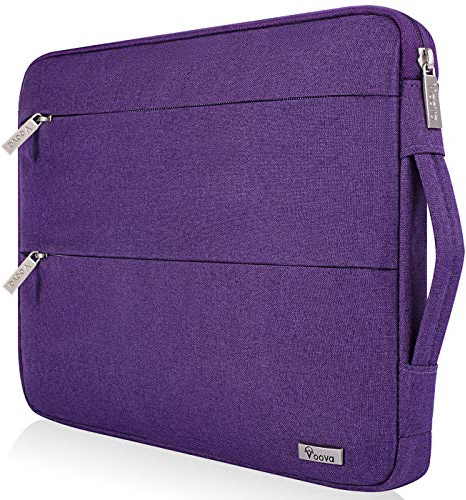Voova Laptop Sleeve 13.3 Inch, Laptop Case for MacBook Air, Purple | Laptop sleeve for 13.3-inch devices with waterproof fabric, velvet lining, 360° padding, vertical handle and front pocket.