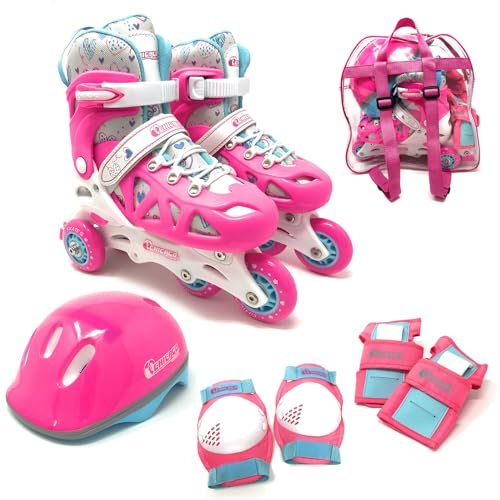 CHICAGO Skates Inline Training Skate Combo Set - Pink/Purple, Girls - Medium Sizes 1-4