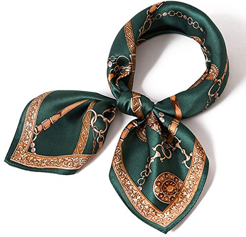 LumiSyne Seidenschal Damen Frischer Und Einfacher Herz Muster Kopftuch Graffiti Gedruckte Hochwertige Satin Seide Quadratischer Schal Bandana Kopfschmuck Haarband Senior Zubehör Geschenke