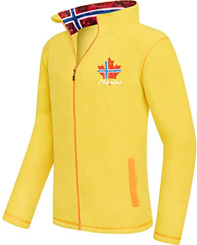 Nebulus Herren Fleecejacke Next, warme Fleece Jacke, mit langem Full-Zip Reißverschluss, gelb - XL