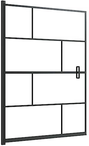 vidaXL Cabine de Douche Paroi de Baignoire Paroi de Douche Cabine de Baignoire Accessoire de Salle de Bain Maison Intérieur ESG 100x140 cm Noir