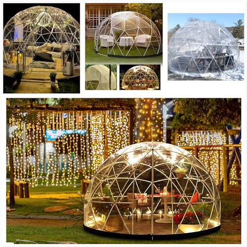 Gartenkuppel-Iglu,12x7.2FT Bubble Zelt,Garten Outdoor Clear Dome Shelter,PVC-transparentes Blasen-Haus-Kuppel-Haus,Cabin Bubble Tent für Familien-Hinterhof-Partys im Freien