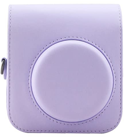 Frankmate Protective Case Compatible with Fujifilm Instax Mini 12 Instant Film Camera with Accessory Pocket and Adjustable Strap (Purple)