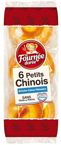 LA FOURNEE DOREE - Petits Chinois Délicieux à la Crème Pâtissière - 300g de Viennoiseries Savoureuses pour le Petit Déjeuner ou le Goûter - Lot De 4 - Vendu Par Lot