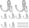 YSDMY ganchos dobles para abrigos 8 piezas Ganchos Percheros de Pared con tornillos para la pared de la puerta del dormitorio