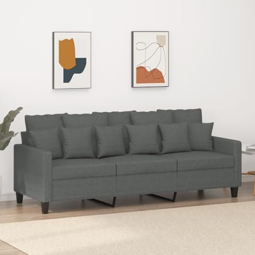 ZEYUAN 3-Sitzer-Sofa Dunkelgrau 180 cm Stoff, Sofas & Couches, Sofa Wohnzimmer, Sofa Für Jugendzimmer, Relaxsofa, Sofa Für Schlafzimmer, Polstersofa - 359276