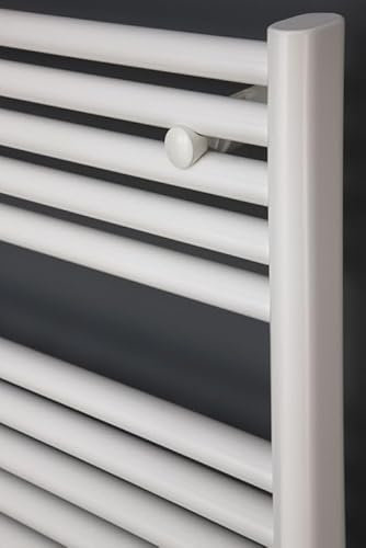 Ximax Badheizkörper Lux Weiß RAL 9003 - in gerader Ausführung - robuster Optik - seitlichem Ovalprofil - Standardanschluss in klassischem Design (1194 mm x 600 mm)