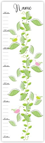 Farbklecks-Collection Kinder Messlatte Vogelranke 70-140 cm personalisierbar mit Namen, Messleiste, Kinderzimmer, Holzmesslatte