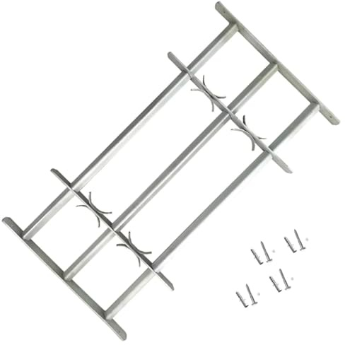 Chaduof Fenstergitter Verstellbar mit 3 Querstäben, Fenstergitter Einbruchschutz, Fenstergitter Sicherheit, Kellerfenster Gitter, Fenstergitter Einbruchschutz Aussen, 700-1050 m