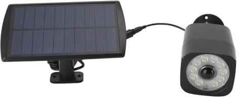 Pyhodi Telecamera di Sicurezza Finta Alimentata Ad Energia Solare, Telecamere Fittizie Impermeabili Luce Solare con Sensore di Movimento, Luce Telecamera Simulata con modalità di