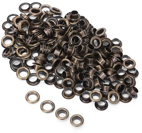 Emoshayoga Ösen, 100 Stück, 6 mm, Messing, doppelseitig, Hohlnieten für Kleidung, Tasche, Gürtel, Schuhe, Bronze