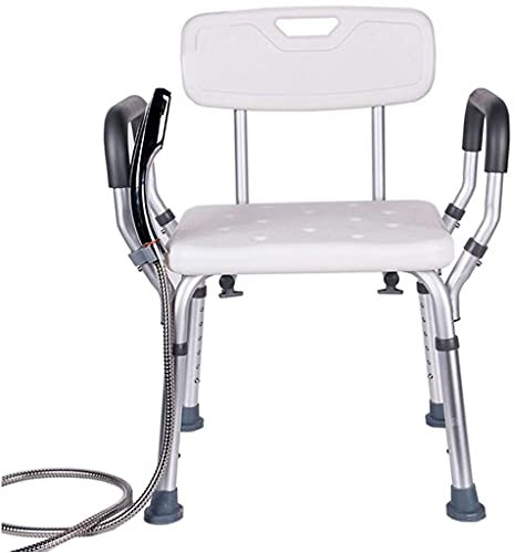 Chaise de Douche Tabouret de Bain Tabouret de Baignoire Tabouret de Douche Chaise élévatrice de Baignoire Blanche avec Bras avec Pied réglable en Hauteur, Chaise élévatrice de Douche pour la