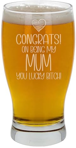 Always Looking Good Congrats on Being My Mum Gifts for Mum Engraved Beer Glass Personalised Birthday Gifts for Women Mum Gifts Ladies Gifts Ideas Pint Glass Mum Gifts for Her Presents for Women