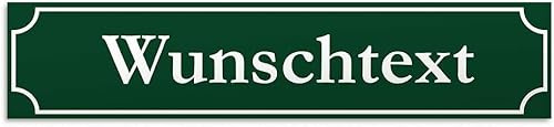 PhotoFancy® - Personalisiertes Straßenschild mit eigenem Text gestalten - Wegweiser mit Wunschnamen bedrucken - Größe 52 cm x 11 cm (PVC Kunststoff)- Design: Traditionell