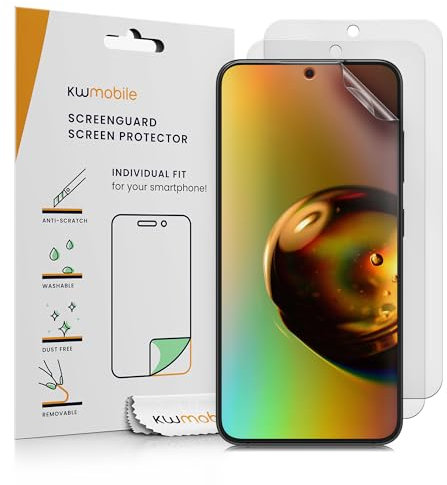 kwmobile Set of 3 Screen Protectors Compatible with Samsung Galaxy S24 FE - Anti-Glare Anti-Fingerprint Display Films - Matte