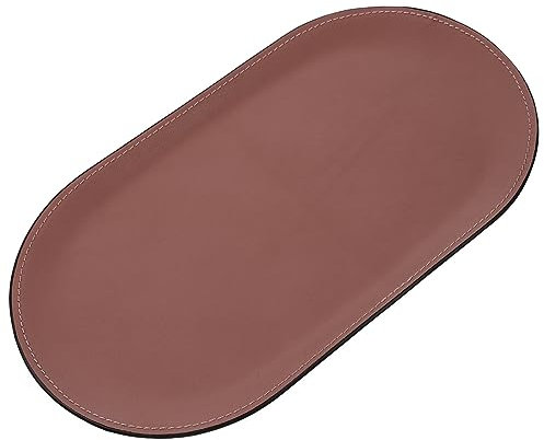 VALICLUD Oval Storage Tray Jewelry Dish Trinket Tray Leather Plate Necklace Ring Display for Dressing Table