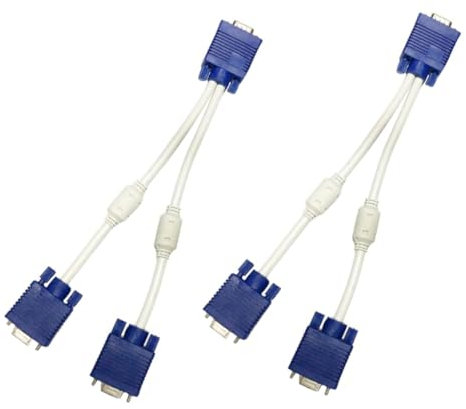 KONTONTY Adaptateur pour Câble Répartiteur Vidéo De Moniteur 1 Sortie Adaptateur Double Moniteur Connecteur Mâle vers Double Femelle Facile À Utiliser