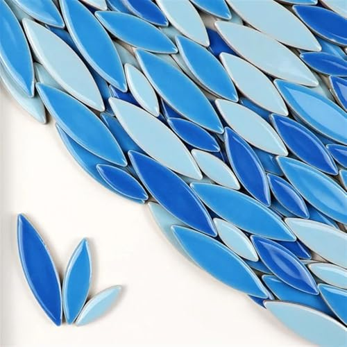Mosaique Loisir Creatif Carreaux de mosaïque en céramique à pétales 200 g/7 oz Carreaux de feuille de porcelaine à faire soi-même Pierres de mosaïque en feuilles de saule Mélange de 3 tailles 4 mm/0,1