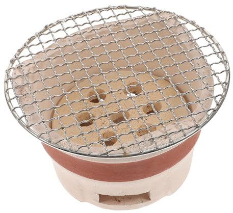 MILISTEN Holzkohle Grillofen Mit Grillrost Grobkeramikofen Tragbarer Ofen Für Bbq Und Haushaltsgebrauch