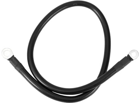 Partuto 75cm 2AWG Battery Inverter Cable 3/8 5/16 Battery Cable Tinned Copper Black OT Type 1 Pc