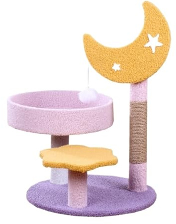 MEIZHITU Árbol para Gatos Poste Rascador Torre Moderna para Gatos De Interior, Árbol para Gatos con Estrellas Y Luna, con Postes Rascadores De Sisal Natural
