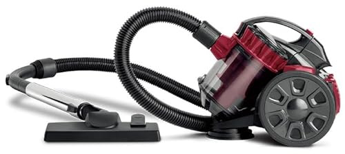 Aspiradora sin bolsa, motor de 2600 W, capacidad de 1,5 L, cable de 5 m, filtro HEPA, herramienta turbo para pelo de mascotas, perfecta para uso doméstico en suelos y azulejos