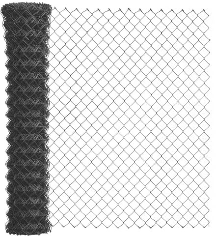 siwitec Maschendraht Geflecht anthrazit 25 x 1,5 m, Maschendrahtzaun, Viereckgeflecht 60 x 60 mm Maschendrahtweite, Stahl Drahtgitter