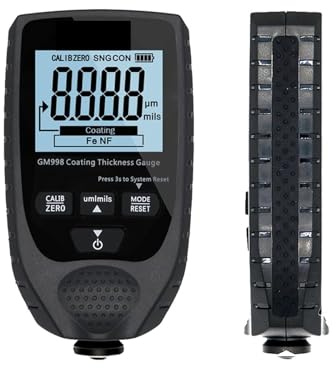 Misuratore di spessore del rivestimento della vernice for auto GM998 0-1500um metallo digitale Con calibrazione automatica(Black)