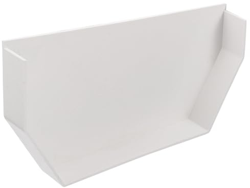 IWOWHERO PVC Rain Gutter End Cap 200mm Right Side Plug Double-Sided Downspout Seal Gutter Parts and Accessories for Indoor Roof Drainage