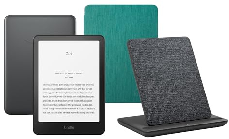 Kindle Colorsoft Signature Edition (32 GB) Ohne Werbung Mit jade transparenter Hülle und Kabelloses Ladedock