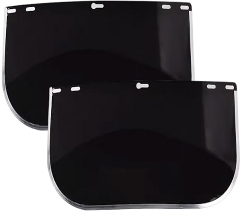 2 Stück getönter Gesichtsschutz, 39, 9 x 20, 1 cm, Ersatz-Schutzschild für Schutzhelm, Schweißen, Schleifen, DIY, Cosplay-Helm, Schutzgesicht