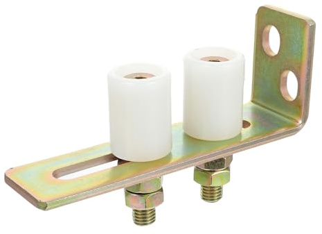 FOMIYES Rodillo Guía para Puerta Corrediza con Soporte en L, Rodillos Dobles de Nailon Resistentes, Montaje para Poste, Compatible con Puertas y Cercas Corredizas, Uso Interior y Exterior