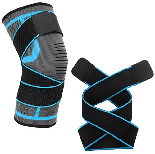 Rodillera con banda de compresión ajustable, elástica y transpirable, apta para correr, fitness, levantamiento de pesas y ciclismo, rodilleras menisco y ligamento, rodillera, rodilleras