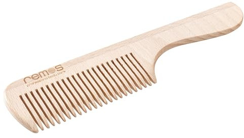 REMOS Peine de madera con mango de haya local 20 cm con dientes finos