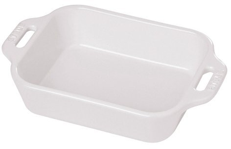 Staub - Piatto rettangolare, bianco, 10,5 x 7,5 cm, colore: Bianco