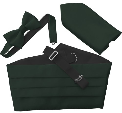 Great British Tie Club Herren Satin Kummerbund Set mit Fliege und Einstecktuch – Elegantes Smoking Accessoire Set für Hochzeit, Gala, Party & Festliche Anlässe