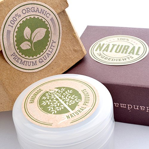 Wakehurst Natural Organic Gift Stickers Labels - for Cosmetic Containers, Handmade Products, 5sheets 30pcs